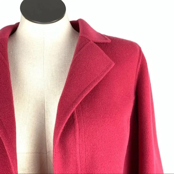 Talbots womens petites open front jacket size 16W pink 100% wool - Picture 2 of 12
